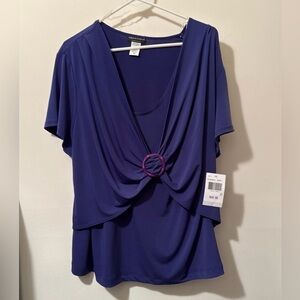 Woman’s 2X Top Connected Apparel Blue